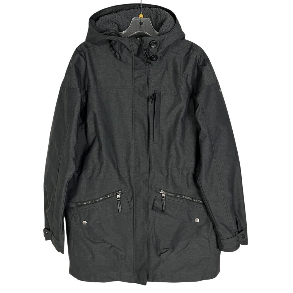 Columbia Sportswear Hooded‎ Insulated Full Zip Men's L Black Jacket Interchange